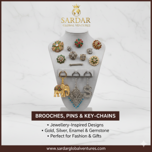 Brooches, metallic pins & key-chains (jewellery-inspired)